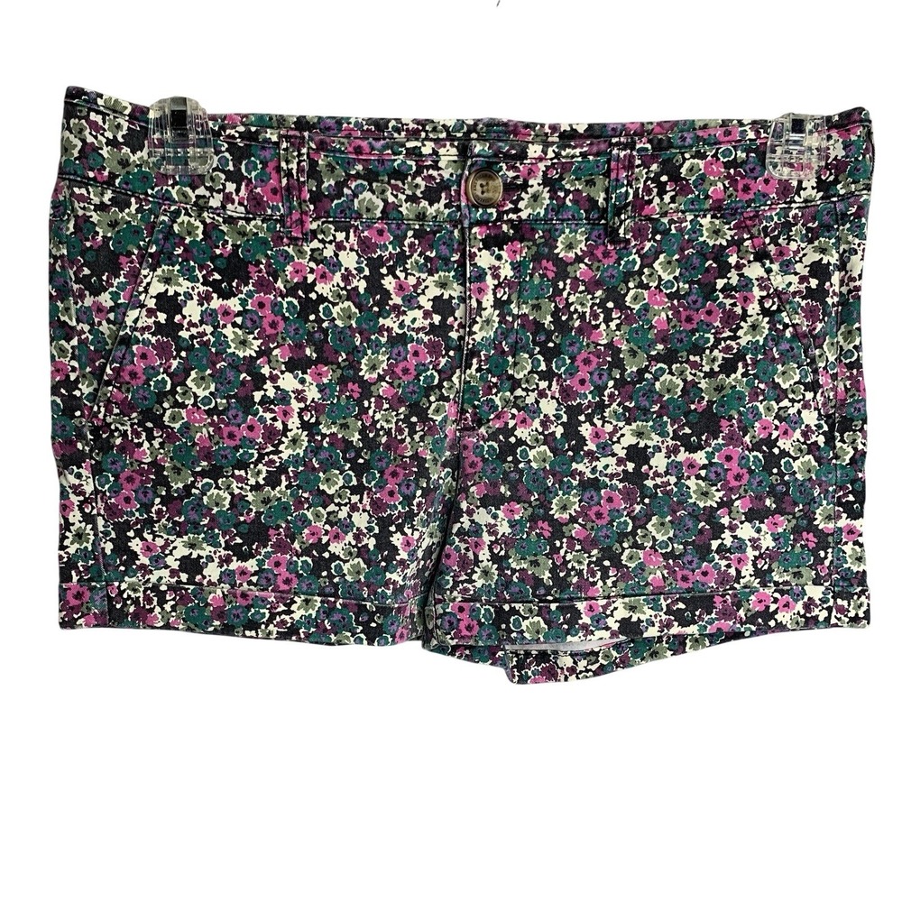 Women's Sz 8 MIDI American Eagle Outfitters Purple Floral Boho Y2K Preppy Shorts